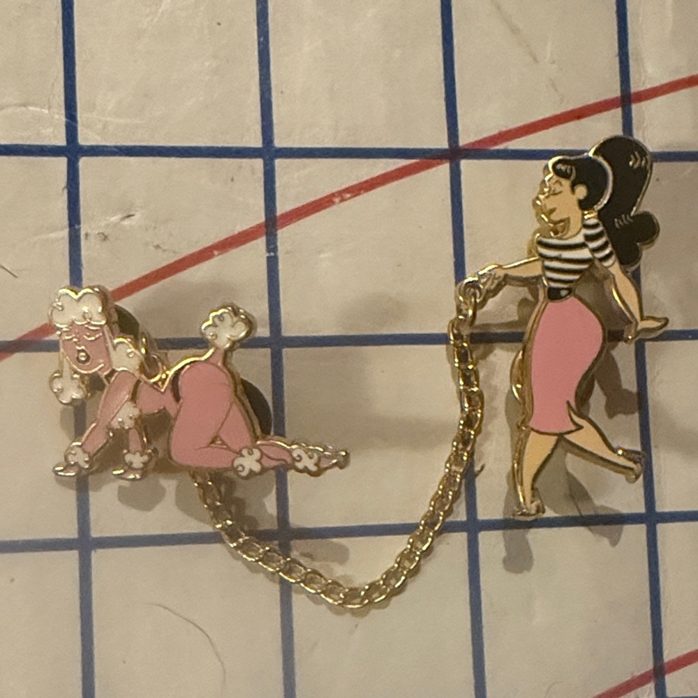 Vintage-Inspired Pink dom sub kinky pin up Brooch Set sweater chain tie pin